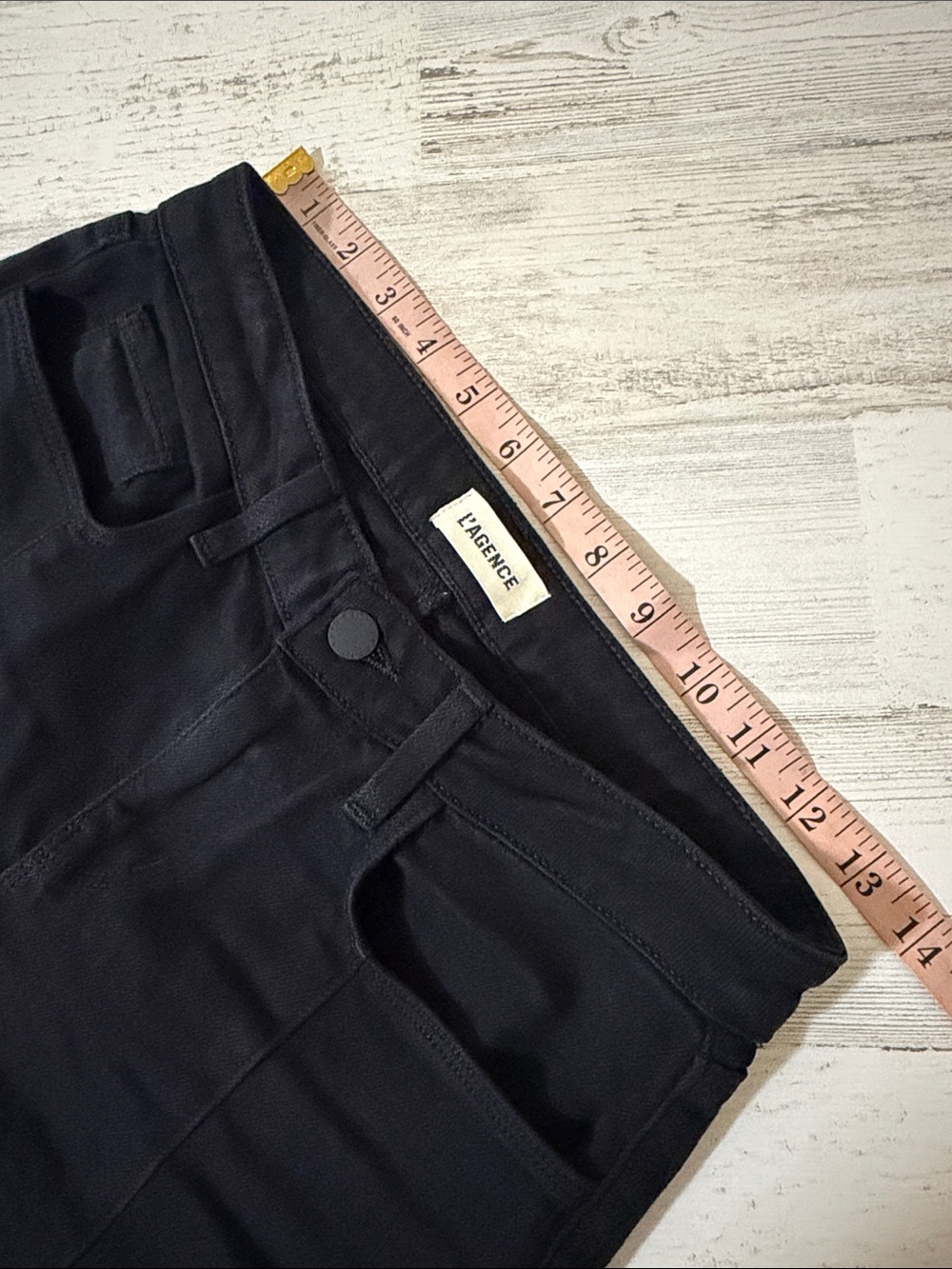 L'AGENCE Lenora Low Rise Seamed Flair In Noir Jeans Size 25 - Picture 11 of 14